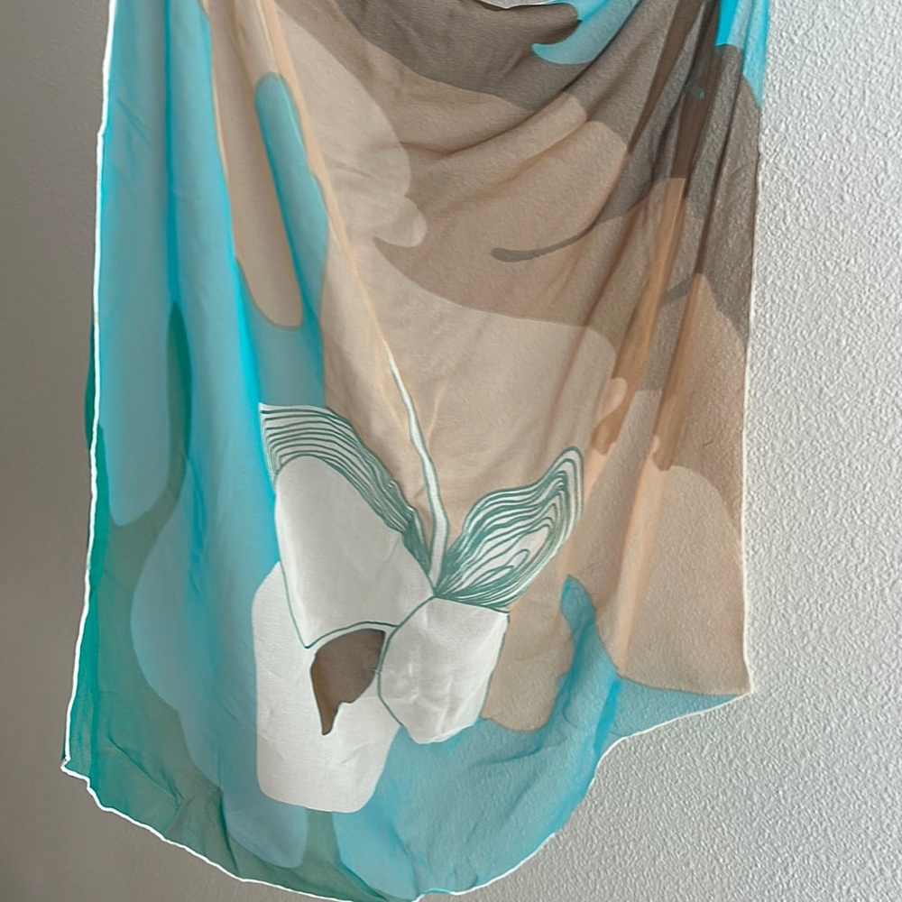 VINTAGE Floral Art Deco Scarf